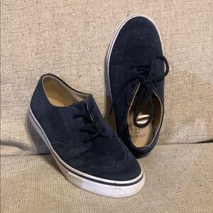 Janie and Jack Navy Blue Suede Dress Shoes